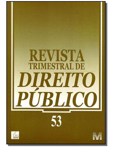 Revista Trimestral De Direito Público Ed. 53, De A Malheiros. Editora Malheiros Editores Em Português