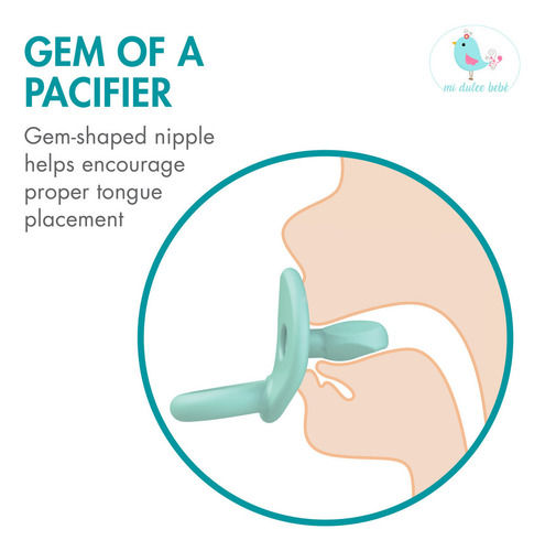 Pack 2 Chupetes Ortodoncico Etapa 2 De Silicona Boon B11272 Color Teal Período De Edad 0-6 Meses