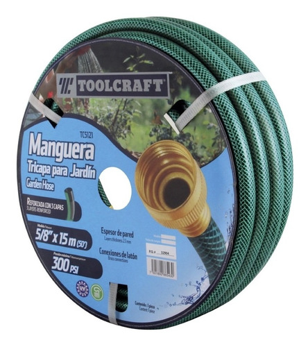 Manguera Tricapa 5/8 Pulgadas X 25m Jardín Toolcraft Tc5123