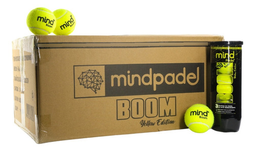 Caja De Pelotas De Padel Boom Yellow X24, Envio Gratis