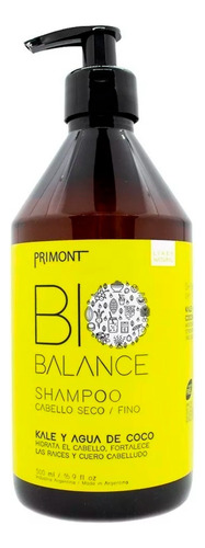 Shampoo Vegano Para Pelo Seco Y Fino - Primont 500ml