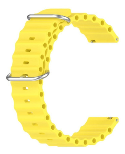 Pulseira Relógio Smart Compatível Oceano 18mm 20mm 22mm 24mm Cor Amarelo Largura 22 mm