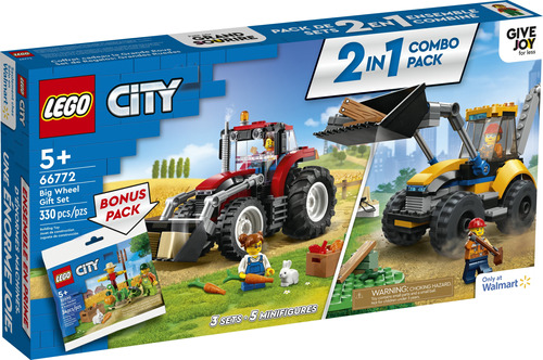 Lego City Big Wheel Set De Regalo 66772, Tractor 2 En 1 Y Ex