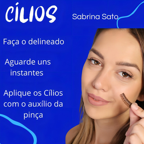 Kit De Cílios Postiço Sabrina Sato Com Tesoura E Pinça