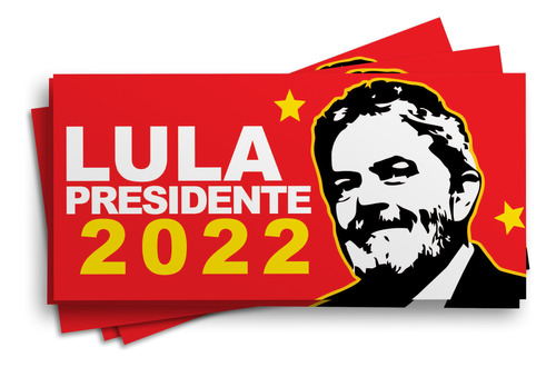 Kit 8 Adesivos Política Lula Para Presidente 2022 7cmx15cm