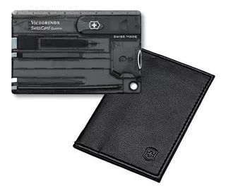 0.7233.t3- Navaja Victorinox Swiss Card Quattro Negra+ Funda