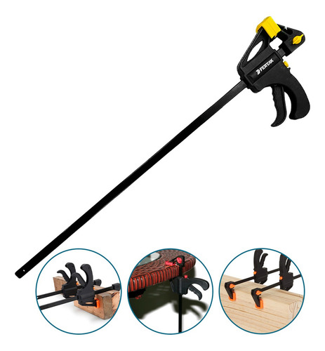 Kit Grampo Aperto Rápido 10 Pçs Preto 600mm Profissional