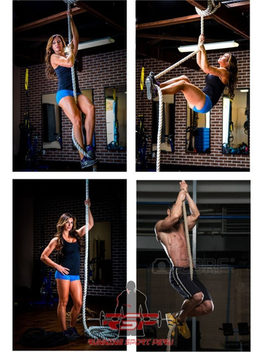 Soga Para Trepar Cuerda Con Gancho Crossfit 6m X 2 Pulgadas