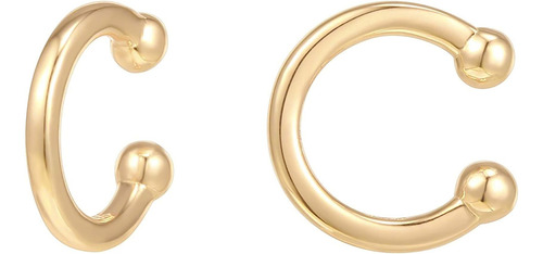 Pavoi Aretes Tipo Ear Cuff Redondos Clásicos De Plata De Ley
