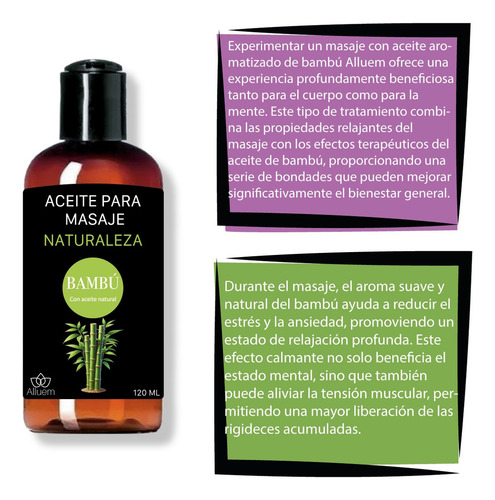 Aceite Para Masajes De Bambú 100% Puro Orgánico