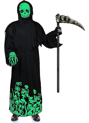 Halloween Grim Reaper Costume Scary Costume Glow In The Dark