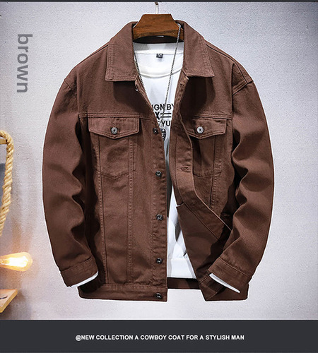 Chaqueta De Mezclilla Holgada Para Hombre, Ropa De Abrigo De