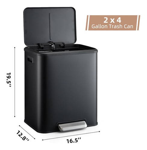 Bote De Basura Doble Para Cocina, Bote De Basura Con Cubo De