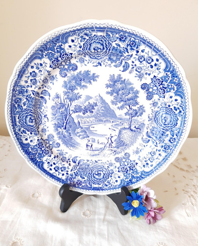 Plato Azul Porcelana Villeroy & Boch  Germany 25 Cm