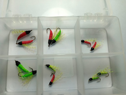 Mosca Chanchitas Y Mojarras Fly, En Caja X 12 Unid-art 5 Rojo-verde