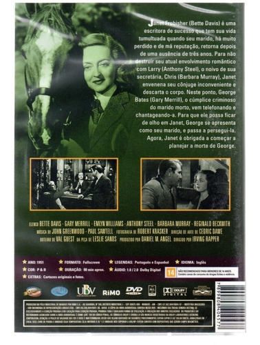 Mulher Maldita - Dvd - Bette Davis - Anthony Steel