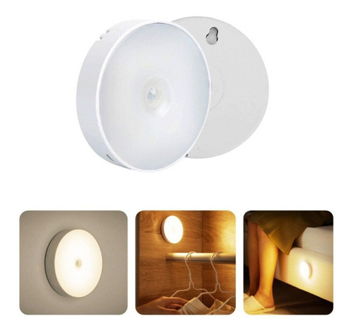 Luminária Led Sensor Presença p/ Armários Recarregável Usb