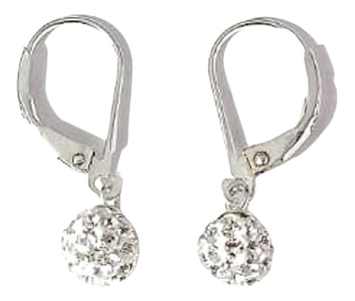 Aros Plata 925 Italiana Bola De Fuego Cubic Brisura