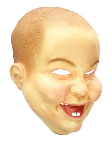Máscara De Bebé Feliz Sonrisa Halloween Divertido Látex Color Beige