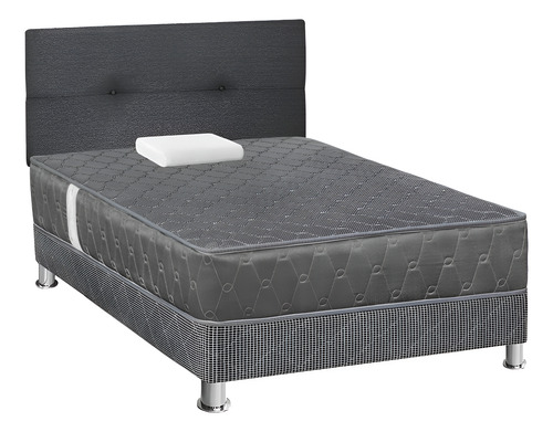 Juego Dormitorio Forli Acqua Gris 1.5plz + Sofá Cama