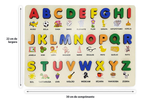 Alfabeto Madeira Montessoriano Tabuleiro Educativo Didático
