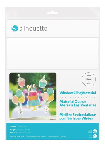 Silhouette Window Cling Material Electrostático Blanco