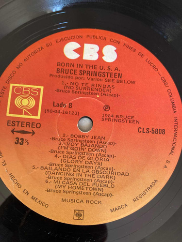 Bruce Springsteen / Born In The U.s.a. Lp Vinilo 1984 (Usado)