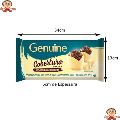Cobertura Fracionada Sabor Chocolate Branco Genuine 2,1kg