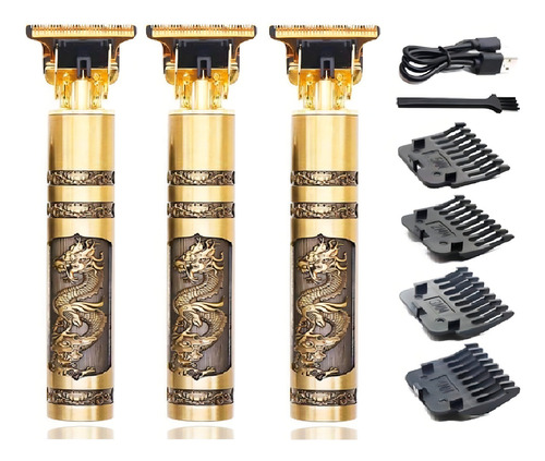 Kit Com 3 Maquinas Dragão De Cabelo Barba Acabamento Sem Fio