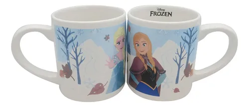 Juego X3 De Cerámica Infantil Frozen Plato, Taza Y Bowl Color Celeste