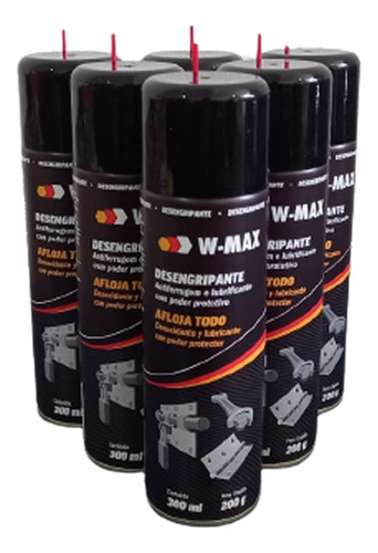 Kit 5 Lubrificante Spray E Desengripante Wurth W-max 300 Ml