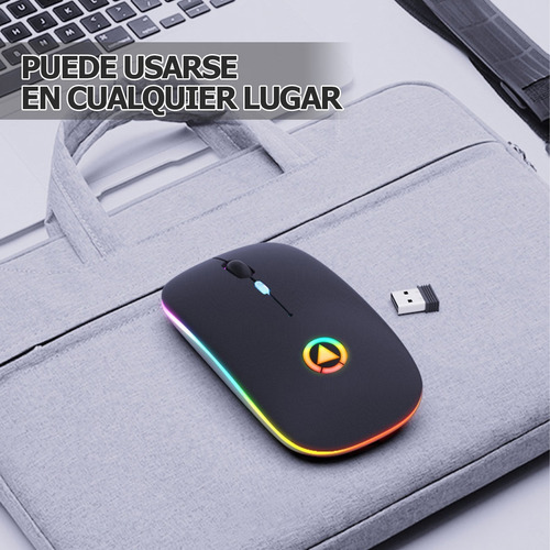Imagen 7 de 7 de Portátil Recargable Ratón Inalámbrico 2.4g Mouse Silencio