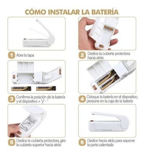 Mini Sellador De Bolsas De Plástico Portátil Color Blanco
