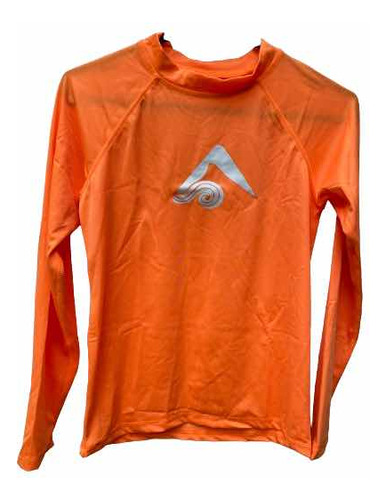 Camiseta/protección Solar Uv +50 Talle 12 Naranja/gris