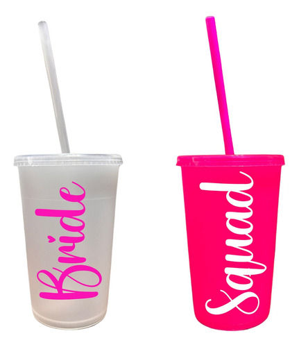 20 Vasos Novia Y Damas De Honor 16 Oz Personalizables