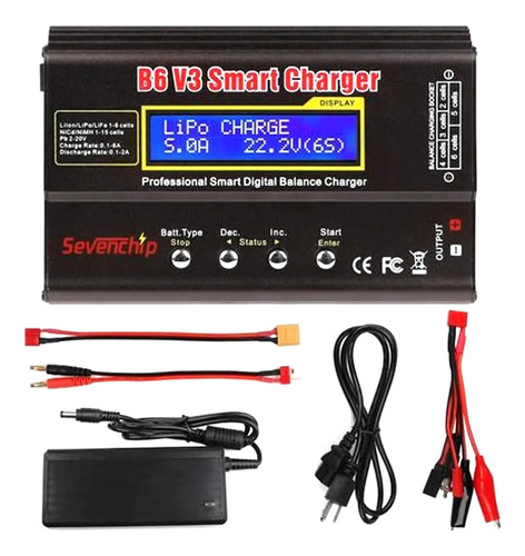 Cargador De Equilibrio De Batería Digital B6 V3 Rc Lipo Nimh