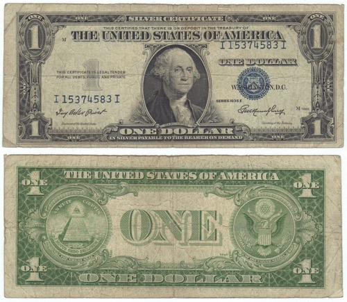 Estados Unidos 1935 E, 1 Dolar P-416e Certificado Plata