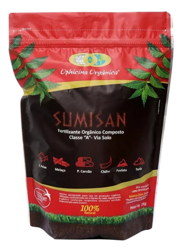 Fertilizante Adubo Sumisan Orgânico Classe A Plantio 1kg