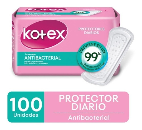 Protectores Diarios Kotex X 100 Antibacterial 