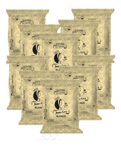 Imagen 3 de 8 de Alfajor Juana La Loca Salchichón Chocolate Blanco Caja 10 92