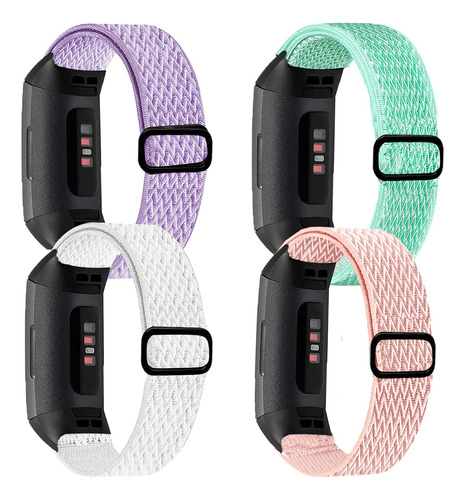 Paquete De 4 Bandas Elásticas Compatibles Con Fitbit Charge