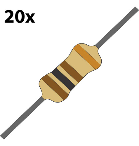 20 Resistor 100 Ohm 1/4w Azul Led 5v Para Arduino Raspberry