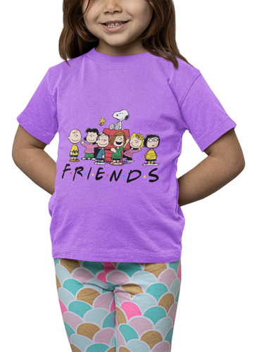 Polera Niña Snoopy Charlie Brown Friends Estampado Algodon