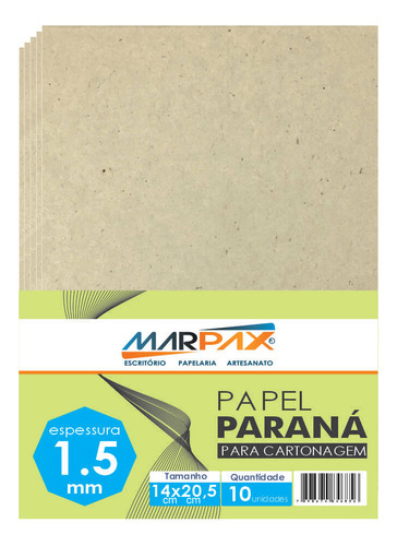 Papel Paraná Para Cartonagem Marpax 1,5mm 14x20,5cm 10un