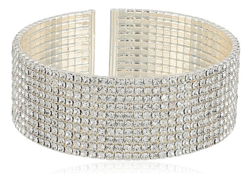 Brazalete De Cristal Plateado Clásico De Anne Klein