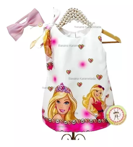 Vestido Barbie trapézio infantil em 2023