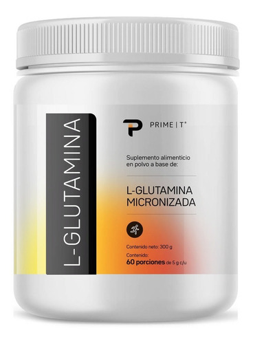 Glutamina Polvo Pura Primet 300g De L Glutamine 60 Porciones Sabor Sin sabor