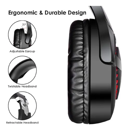 Audifonos Gamer Onikuma K1 Pro Negro Rojo