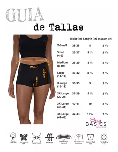  Sexy Basics - Calzones tipo bóxer para mujer, 6 unidades,  algodón, elásticos, ligeros, S : Ropa, Zapatos y Joyería