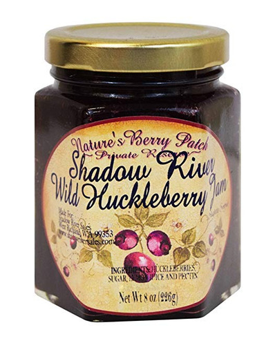 Río Salvaje Sombra Huckleberry Jam Gourmet 8 Oz Jar